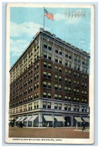 1921 James Black Building Street View Waterloo Iowa IA Posted Vintage Postcard 