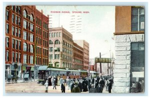 1910 Riverside Avenue Spokane Washington WA Posted Antique Postcard 