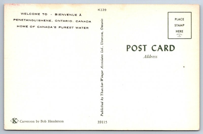 This Is The Bait, Fish, Penetanguishene Ontario, Comic Exaggeration Postcard