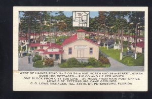 ST. PETERSBURG FLORIDA LOWE'S CAMP GROUND VINTAGE ADVERTISING POSTCARD