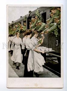 235177 WWI PROPAGANDA Train by BW WENNERBERG Vintage RPPC