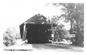 J50/ Campton New Hampshire RPPC Postcard c1950s Covered Bridge 236
