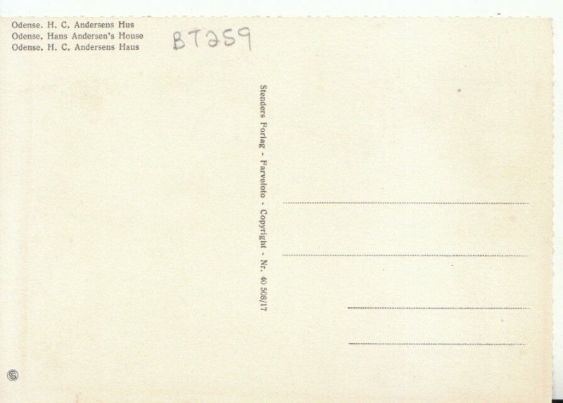 Denmark Postcard - Odense - H.C. Andersens House - Ref TZ498