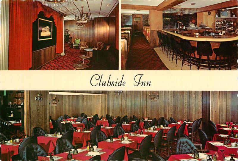 Clubside Inn Wheaton Illinois North Ave. Bloomingdal Rd. Postcard