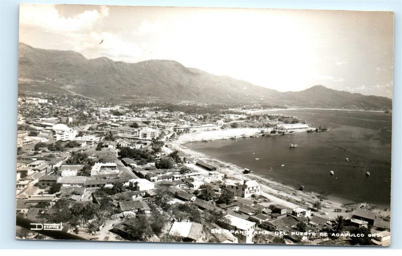 *Panorama del Puerto de Acapulco Aerial City View Vintage Photo Postcard C81