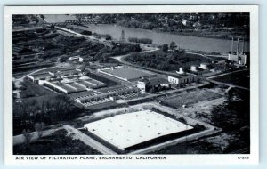 SACRAMENTO, California CA ~ Air View FILTRATION PLANT ca 1940s Aerial  Postcard