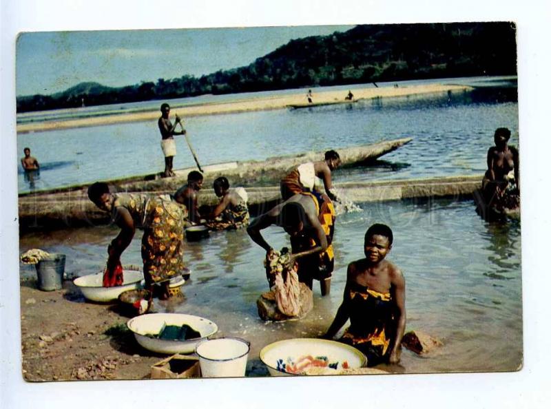 196052 AFRICA SENEGAL nude washing in river Old photo postcard