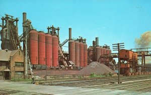 Blast Furnaces National Tube Company McKeesport Pennsylvania Landmark Postcard