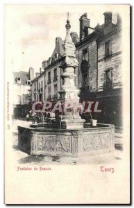 Old Postcard Tours Fontaine de Beaune
