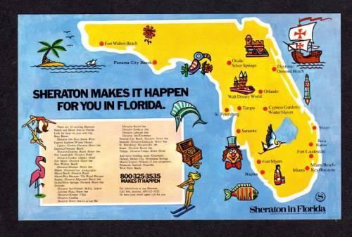 FL Sheraton Inn BOCA RATON FLORIDA State Map Postcard