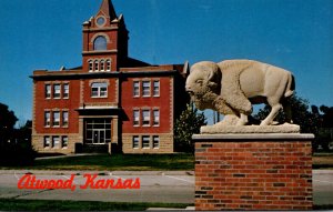 Kansas Atwood Rawlins County Court House and The Atwood Buffalo Statue