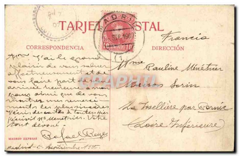 Old Postcard Madrid Carrera de San Jeronimo Palacio del Congreso