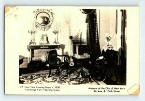 C.1910-20 RPPC New York Drawing Room Museum of the City of New York Card P151 