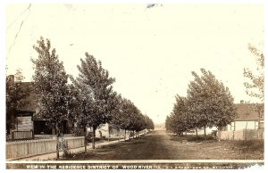 RPPC  Postcard View Residence District Wood River IL 1919