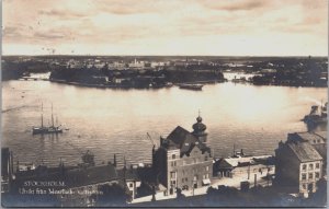 Sweden Stockholm Utsikt fran Mosebacke Vattentorn RPPC C212