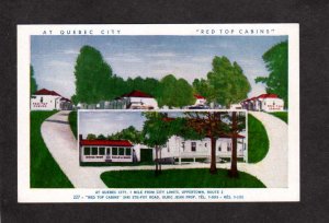 PQ QC Red Top Cabins Canada Quebec Ulric Jean Carte Postale Postcard