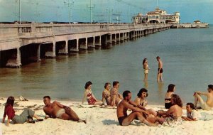 ST PETERSBURG FL~SPA BEACH & RECREATION PIER ON TAMPA BAY~1961 PSMK POSTCARD