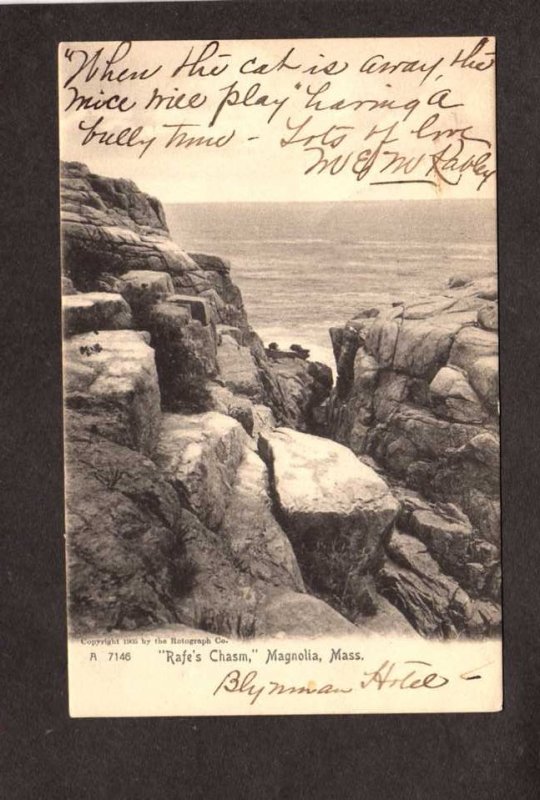 MA Rafe's Chasm Rafe Magonila Mass Massachusetts Postcard UDB1905 Ocean