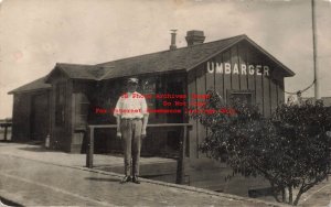 Depot, Texas, Umbarger, RPPC, Panhandle & Santa Fe Railroad Station