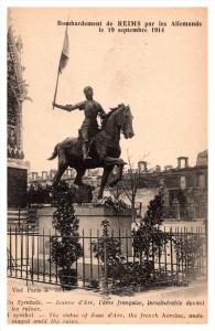 9787  France Reims Statue Joan of Arc  1919