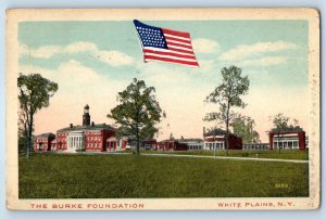1917 White Plains New York Vintage Postcard The Burke Foundation Building Field