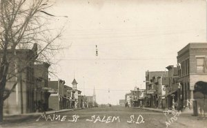 Salem SD Maine Street Storefronts Photo By Ainsworth Real Photo Postcard