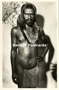 dutch new guinea, Hill Tribe Papua with Stone Ax, Necklace (1950s) RPPC