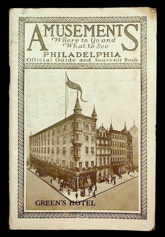 1927 Green's Hotel Amusements Official Guide and Souvenir Book Philadelphia