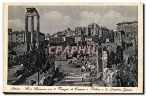 Italy Italia Roma Old Postcard Foro Romano con il Tempio di Castor and Pollux...