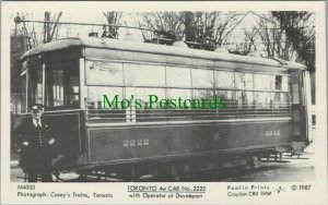 Transport Postcard-Canada, Toronto 4w Tram Car No.2222 at Davenport D562