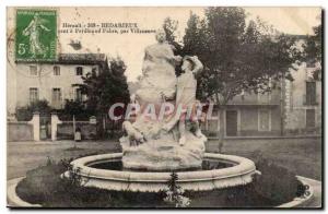 Bedarieux - Statue- Ferdinard Fabre by Villeneuve - Old Postcard