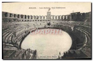 Old Postcard Arles Arenes inside view