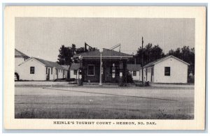Hebron North Dakota ND Postcard Heinle's Tourist Court Exterior Roadside c1940's