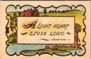 Art Print Shakespear Quote A Light Heat Lives Longer Vintage Postcard