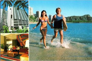 Waikiki Malia Hotel Hawaii Vintage Multiview Continental Postcard