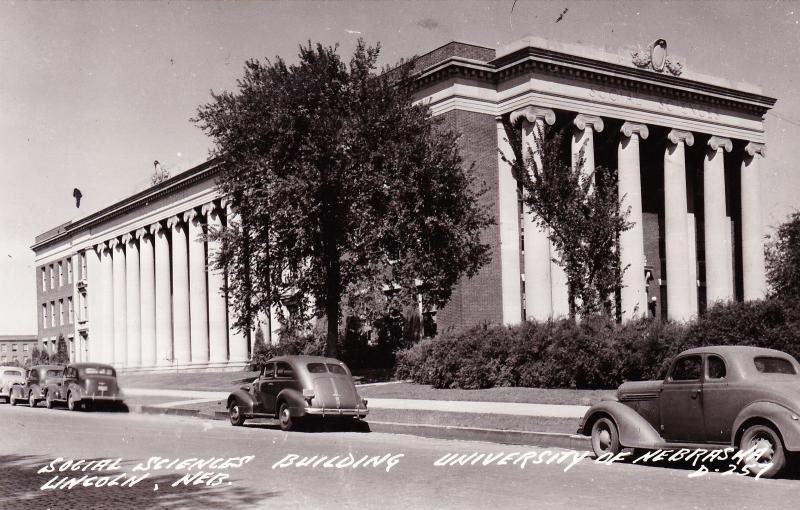 RPPC 1940s University of Nebraska Lincoln, Social Sciences Building Postcard A24
