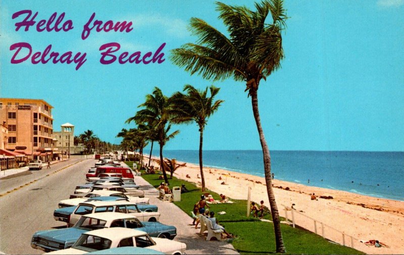 Florida Delray Beach Coconut Palms Along The Ocean Beach