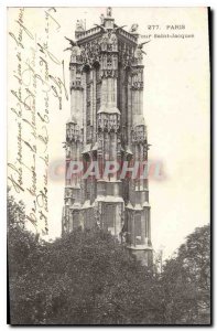 Old Postcard Paris St Jacques Tower