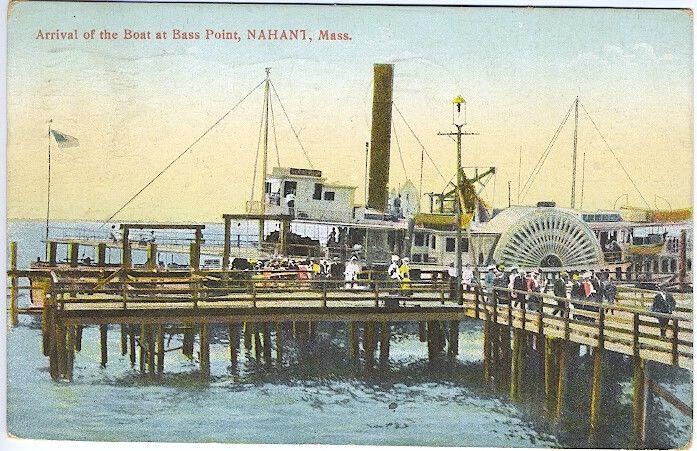Bass Point Nahant MA Steamer Arrival Vintage Postcard