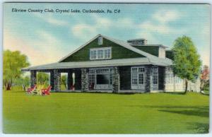 CARBONDALE, Pennsylvania  PA  Crystal Lake  ELKVIEW COUNTRY CLUB c1940s Postcard