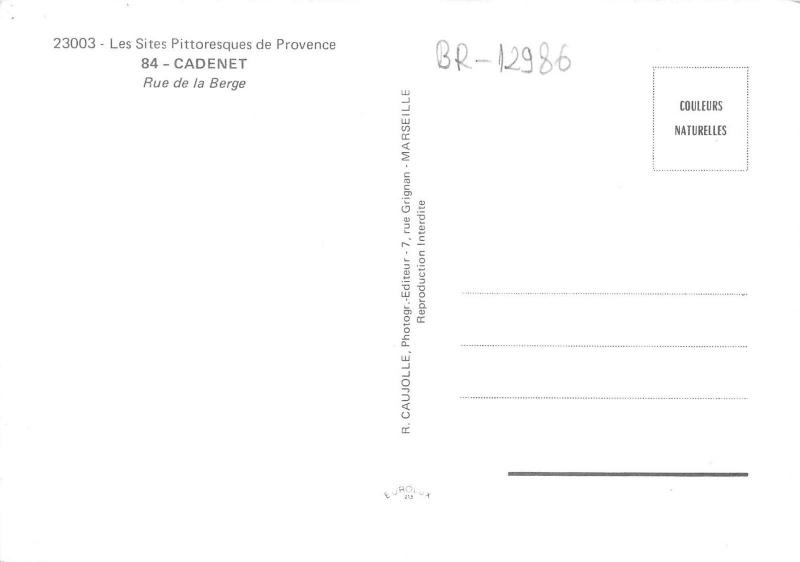 BR12986 Rue de la Berge Cadenet   france