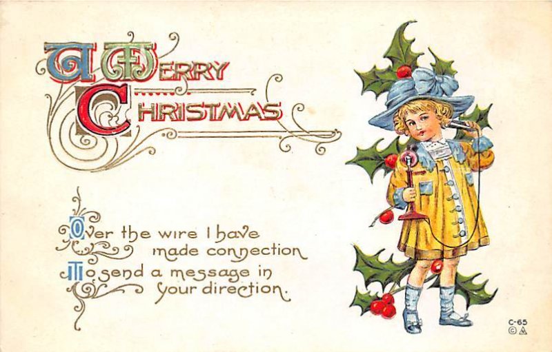 Merry Christmas Telephone / Communication 1913 