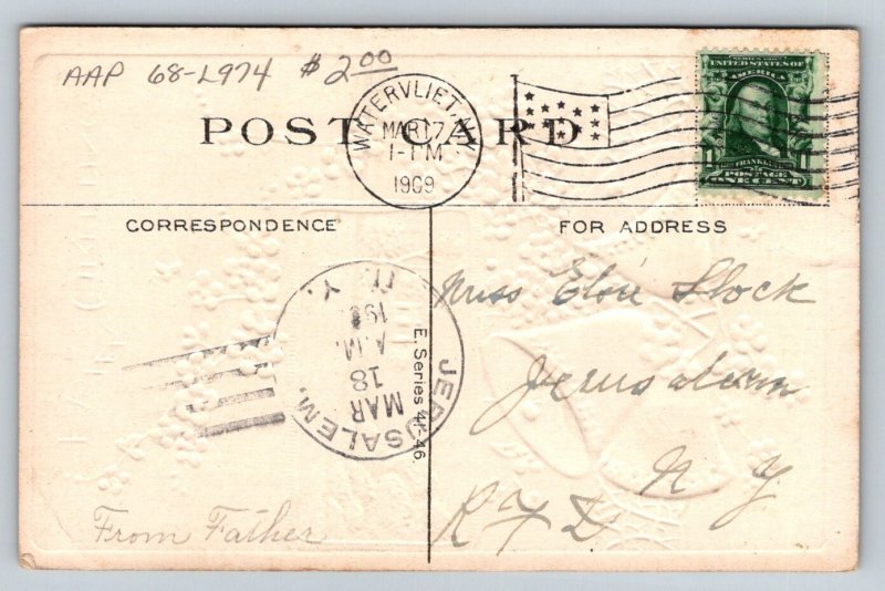 1909  Easter Greeting  Watervliet  New York    Postcard