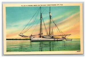 Vintage 1930's Postcard Fishing Boat on the Gulf of Mexico Panama City Florida