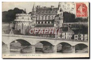 Postcard Old Amboise Castle and Bridge