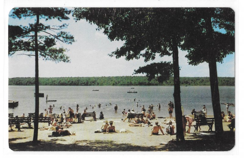 PA Pocono Mountains Lake Beach Swimming Pennsylvania John Valence Photo Postcard