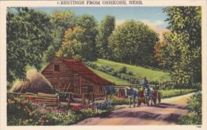 Nebraska Greetings From Oshkosh Rural Scene