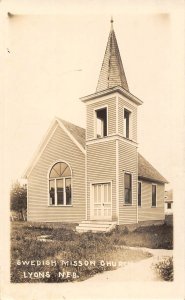 RPPC LYONS, NE Swedish Mission Church Nebraska Vintage Photo Postcard 1913