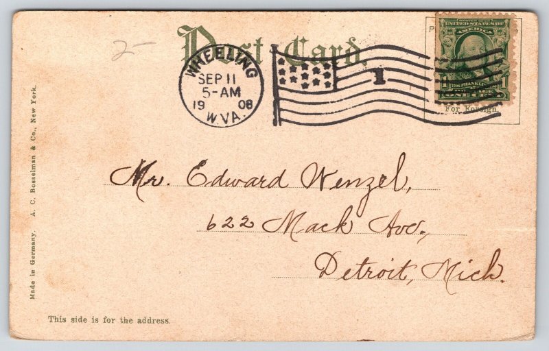 Wheeling West Virginia~Mt De Chantal Academy Bldg~Cupola~Eclecticism~1908 PC