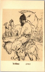 Mint Israel Judaica Sketch Picture Postcard Milkman and horse